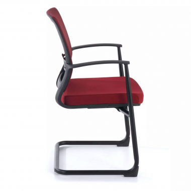 vergaderstoel rood alpha netstof mesh vaste armleuningen 4