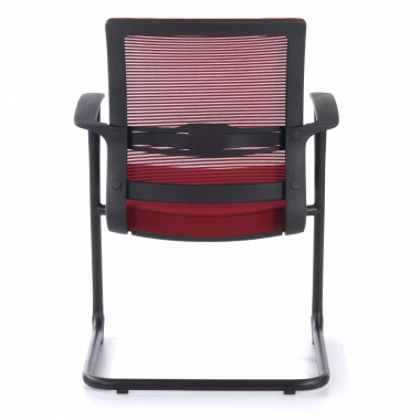vergaderstoel rood alpha netstof mesh vaste armleuningen 7