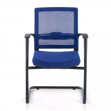 vergaderstoel blauw alpha netstof mesh vaste armleuningen 3