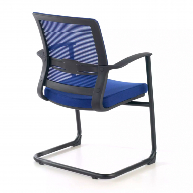 vergaderstoel blauw alpha netstof mesh vaste armleuningen 6