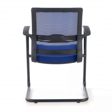 vergaderstoel blauw alpha netstof mesh vaste armleuningen 7
