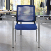 Vergaderstoel Adam, comfortabel en stevig, metalen frame