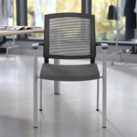 Vergaderstoel Adam, comfortabel en stevig, metalen frame