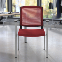 Vergaderstoel Adam, comfortabel en stevig, metalen frame