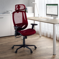 Ergonomische bureaustoel Locktech, met onderrugsteun, met hoofdsteun