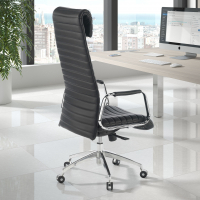 Luxe bureaustoel Tower, met hoofdsteun, leer