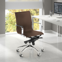Design Bureaustoel Brenton, stalen frame, met lage rugleuning