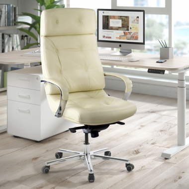 bureaustoel wit windsor echt leder gestoffeerde armleuningen 2