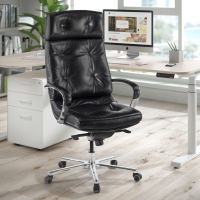 Directiestoel Windsor, natuurlijk leder, met Chesterfield-bekleding