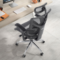 Ergonomische bureaustoel Next1, premium model, luxueus, met hoofdsteun