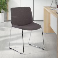 Kuipstoel Flow, ergonomische rugleuning, sledeframe