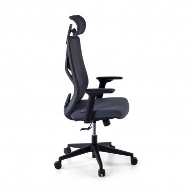 ergonomische bureaustoel grijs quick netstof mesh 3d verstelbare armleuningen lumbale steun hoofdsteun 4