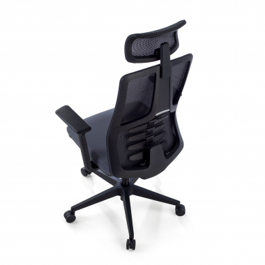 ergonomische bureaustoel grijs quick netstof mesh 3d verstelbare armleuningen lumbale steun hoofdsteun 7