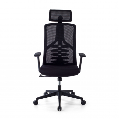 ergonomische bureaustoel zwart quick netstof mesh 3d verstelbare armleuningen lumbale steun hoofdsteun 5