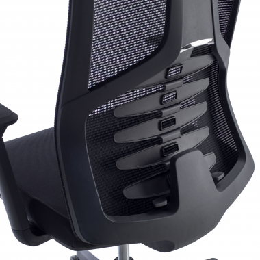 ergonomische bureaustoel zwart quick netstof mesh 3d verstelbare armleuningen lumbale steun hoofdsteun 7