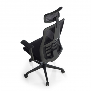 ergonomische bureaustoel zwart quick netstof mesh 3d verstelbare armleuningen lumbale steun hoofdsteun 10
