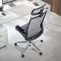 Luxe bureaustoel Yanet, met hoofdsteun, aluminium frame