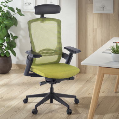 ergonomische bureaustoel groen wagner netstof mesh 3d verstelbare armleuningen lumbale steun 2