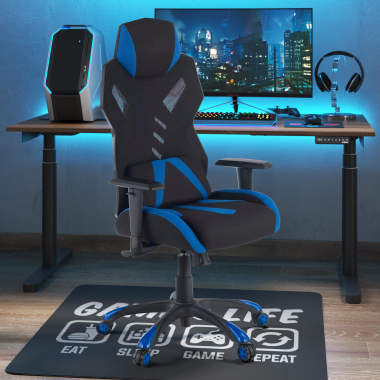 gamestoel blauw fenix netstof mesh 3d verstelbare armleuningen 2