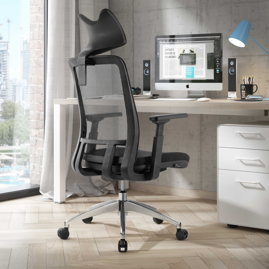 Shifter ergonomische bureaustoel met hoofdsteun mesh
