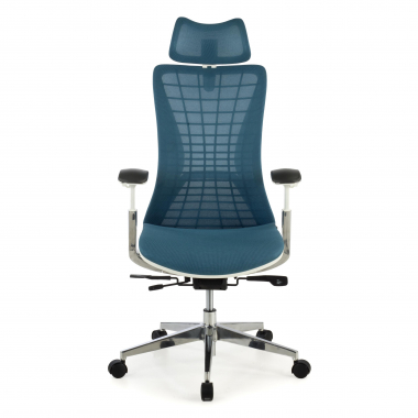 ergonomische bureaustoel blauw miller netstof mesh 3d verstelbare armleuningen 4