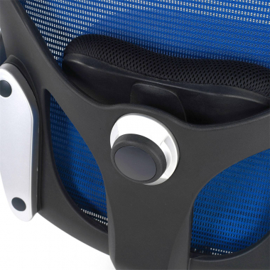 ergonomische bureaustoel blauw bureaustoel netstof mesh beweegbare armleuningen lumbale steun 6