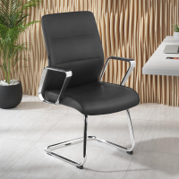 Vergaderstoel Cron, sledeframe, kunstleer