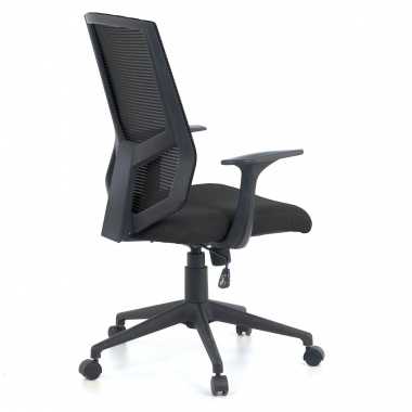draaistoel zwart archer netstof mesh vaste armleuningen lumbale steun 6