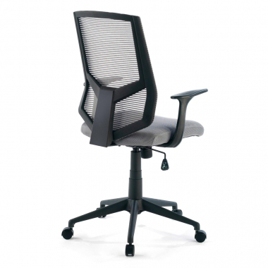 draaistoel grijs archer netstof mesh vaste armleuningen lumbale steun 6