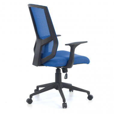 draaistoel blauw archer netstof mesh vaste armleuningen lumbale steun 6