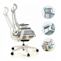 Ergonomische Bureaustoel met hoofdsteun Enjoy white, Synchroonmechanisme
