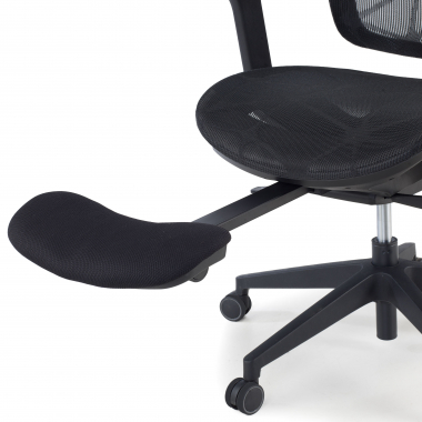 ergonomische bureaustoel zwart every netstof mesh 3d verstelbare armleuningen hoofdsteun uitschuifbare voetensteun 10