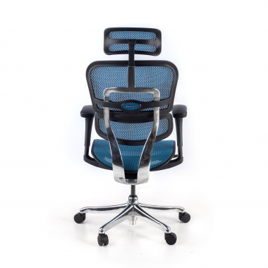 ergonomische bureaustoel blauw zwarte structuur net netstof mesh beweegbare armleuningen hoofdsteun 7