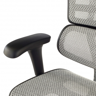 ergonomische bureaustoel grijs zwarte structuur net netstof mesh beweegbare armleuningen hoofdsteun 10