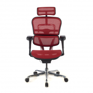 ergonomische bureaustoel rood zwarte structuur net netstof mesh beweegbare armleuningen hoofdsteun 5