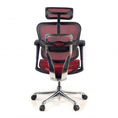 ergonomische bureaustoel rood zwarte structuur net netstof mesh beweegbare armleuningen hoofdsteun 7