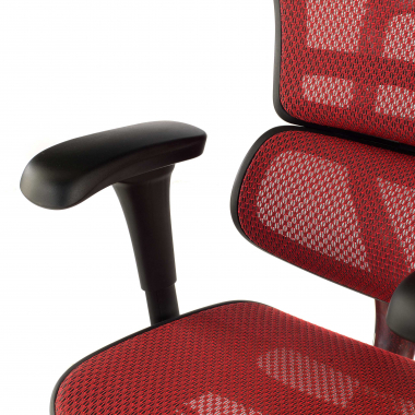 ergonomische bureaustoel rood zwarte structuur net netstof mesh beweegbare armleuningen hoofdsteun 10