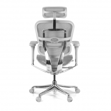ergonomische bureaustoel wit grijs witte structuur net netstof mesh 5d verstelbare armleuningen hoofdsteun 8