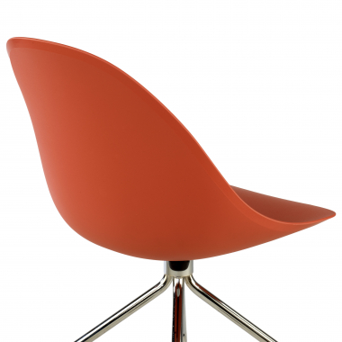 kuipstoel rood met wielen kunststof zonder armleuningen 9