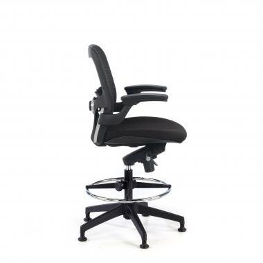 ergonomische kruk zwart bureauhocker netstof mesh vaste armleuningen 5