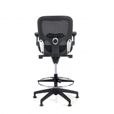 ergonomische kruk zwart bureauhocker netstof mesh vaste armleuningen 7