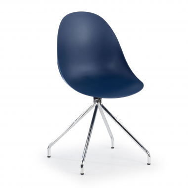 kuipstoel blauw basis piramide kunststof zonder armleuningen 1