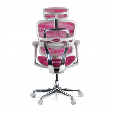 ergonomische bureaustoel wit roze witte structuur net netstof mesh beweegbare armleuningen hoofdsteun 9