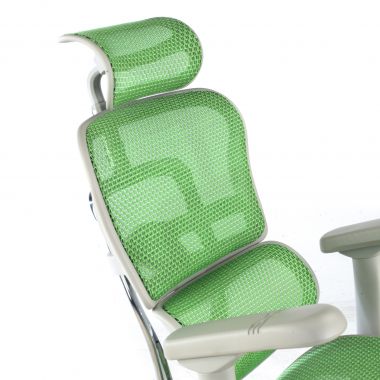 ergonomische bureaustoel wit groen witte structuur net netstof mesh 5d verstelbare armleuningen hoofdsteun 9