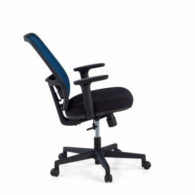 bureaustoel blauw zwarte structuur netstof mesh 1d verstelbare armleuningen lumbale steun 5