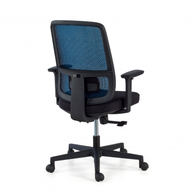 bureaustoel blauw zwarte structuur netstof mesh 1d verstelbare armleuningen lumbale steun 6