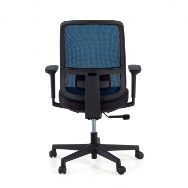 bureaustoel blauw zwarte structuur netstof mesh 1d verstelbare armleuningen lumbale steun 7