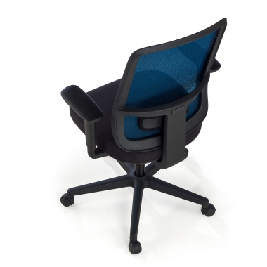 bureaustoel blauw zwarte structuur netstof mesh 1d verstelbare armleuningen lumbale steun 8