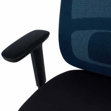 bureaustoel blauw zwarte structuur netstof mesh 1d verstelbare armleuningen lumbale steun 9