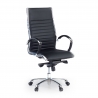 Luxe bureaustoel Arkansas, verchroomd frame, leren bekleding